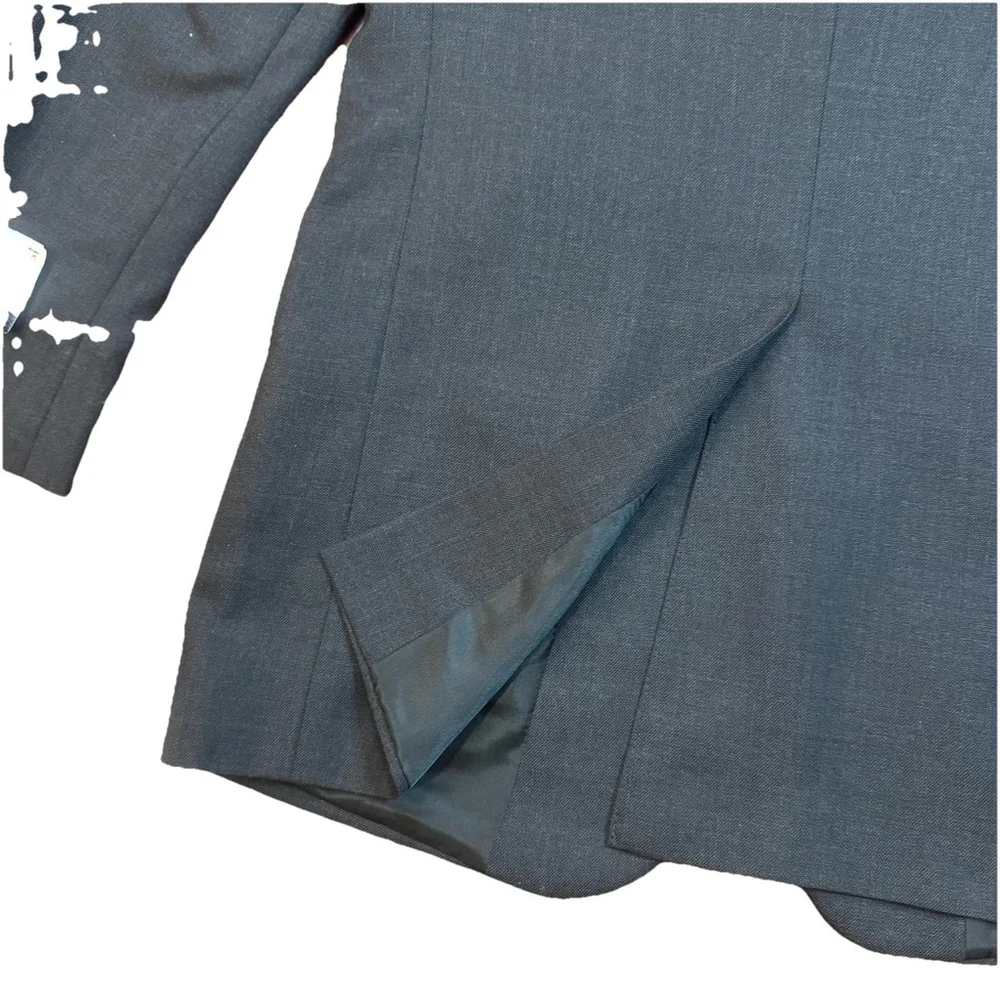 NWT Stafford Ease Wool Blend Suit Blazer Jacket Size:36R Charcoal Gray Vent